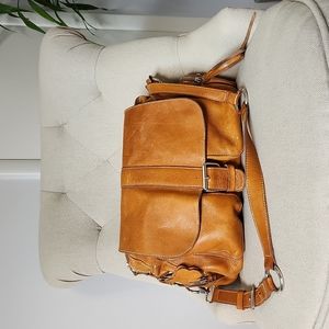 Roots large leather satchel